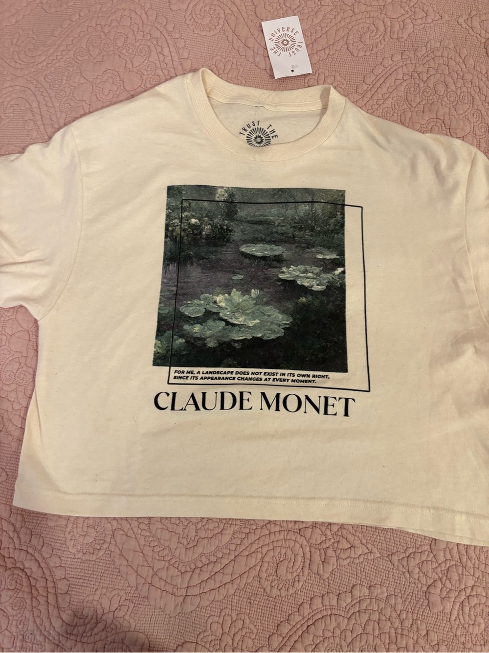 Claude Monet Cream Graphic Boxy Tee by TTU